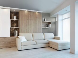 Sofa giường trong phòng khách kết hợp làm vách ngăn phòng