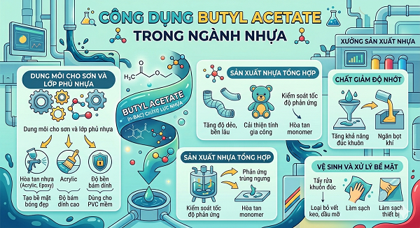 Công dụng Butyl Acetate trong ngành nhựa