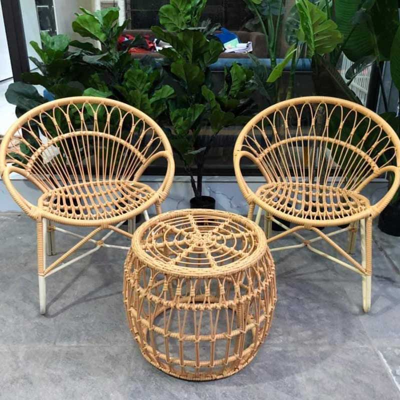 Bộ bàn ghế mây nhựa dành cho 2 người