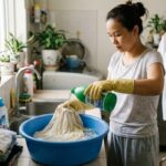Cách tẩy quần áo trắng bị xỉn màu bằng Javen